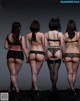 A group of women in lingerie standing in a row.